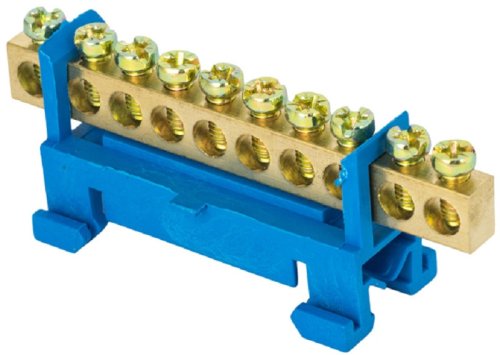 Шина неизолированная тип "Стойка" EKF PROxima N "ноль" ШНИ-6х9-10-КС-С 10 групп синий картинка 